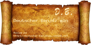 Deutscher Benjámin névjegykártya